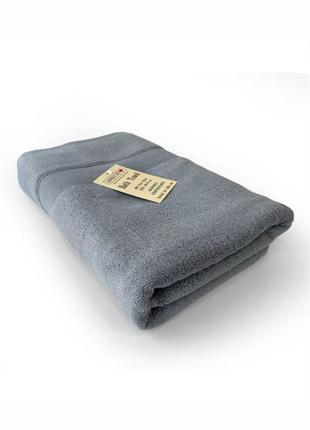 Полотенце махровое банное (хлопок) в подарочном пакете размер: 70 на 140 см серый