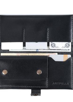 Шкіряний гаманець biggy чорний kaiser3 фото
