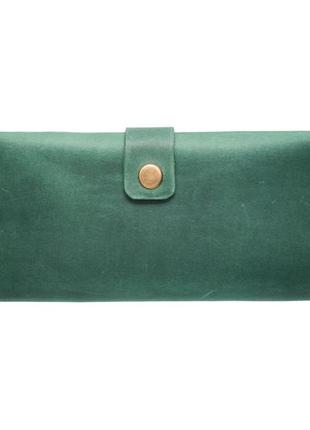 Шкіряний гаманець biggy зелений crazy1 фото