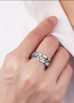 Мужское женское кольцо колечко цепь медицинское серебро сталь нержавейка мужское женское женское женское4 фото