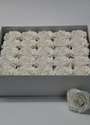 Кучерявая мыльная роза белая для создания роскошных неувядающих букетов и композиций из мыла