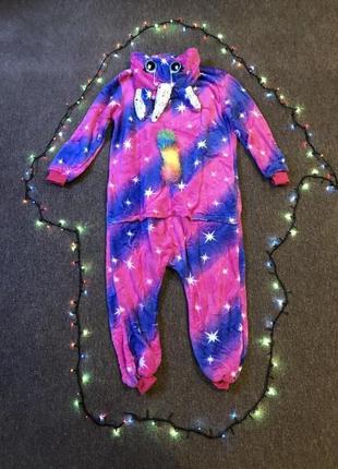 Кигурумі «єдиноріг галактика» (пурпурний, единорог, пижама на молнии,дитяча,кигуруми)2 фото
