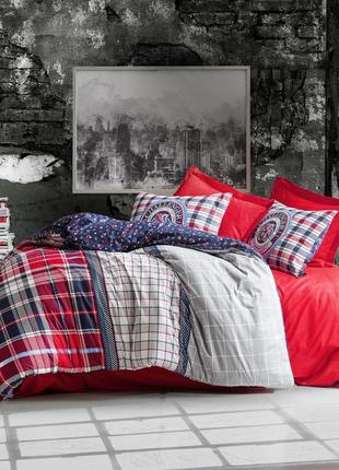 Комплект постельного белья двусторонний cotton box marco kirmizi 160х220 см красный