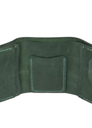Шкіряний гаманець triple зелений crazy2 фото