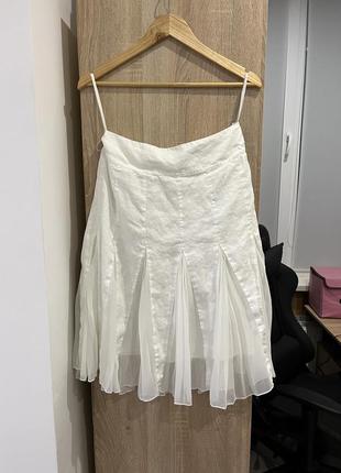 Белая льняная юбка caldarium