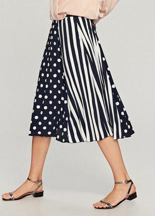 Двухцветная модная плиссированная юбка