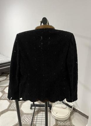 Коричневый пиджак с норкой, шерсть и шелк roberto quaglia3 фото