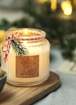 Свічка з новорічним декором