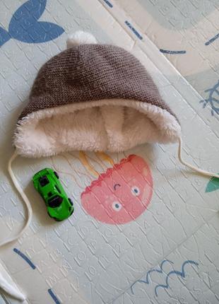 Очень теплая шапка для новорожденного1 фото