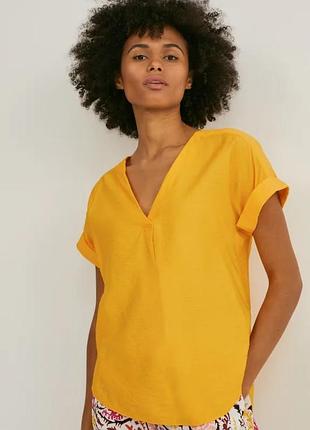 Блуза женская, размер евро 34, цвет желтый