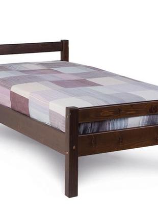 Дерев'яне односпальне ліжко л-120 (горіх)1 фото