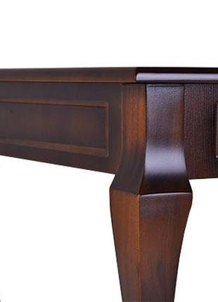 Дерев'яний журнальний стіл зі склом рим-2 (горіх темний)2 фото