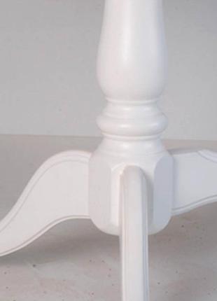 Стол деревянный овальный кухонный, обеденный на двух ножках даниэль (белый) 120 см.