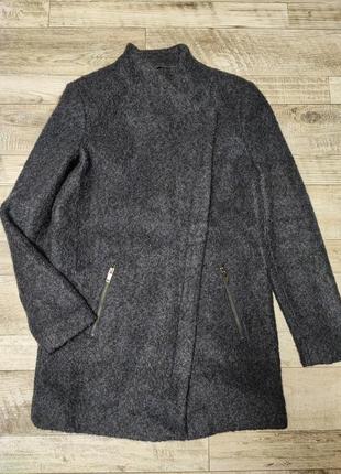 Суперовое деми пальто из шерсти косуха шерстяное полупальто женская одежда3 фото
