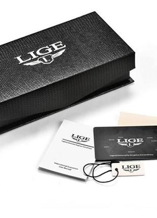 Годинник чоловічий наручний lige годинник класичні кварцовий10 фото