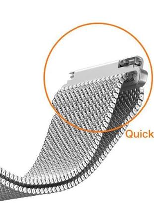 Металлический ремешок браслет для умных часов миланская петля 18 мм серебристый....