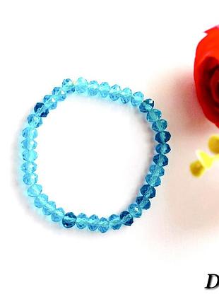 Браслет женский нежный красивый из горного хрусталя бирюзовый