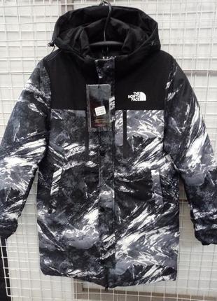 Зимня подовжена куртка the north face1 фото