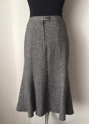 Классная серая юбка - годе (в составе шерсть),можно в офис, размер нем 40, укр 46-48, бренд oscar b.3 фото