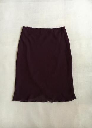 Красивая юбка баклажанного цвета в бельевом стиле2 фото