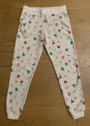 Новогодние спортивные штаны с начёсом
