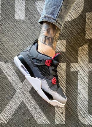 Nike jordan 4 infrared, кросівки чоловічі найк аір джордан 4, кроссовки мужские найк джордан 4 демисезонные