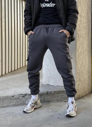 Штани чоловічі утеплені сірого кольору
