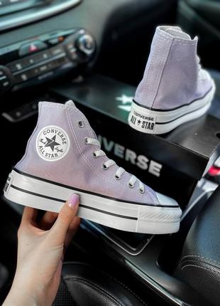 🍒converse high platform lilak🍒кеди жіночі конверс на платформі, кроссовки женские конверс на толстой подошве, кеды женские конверс