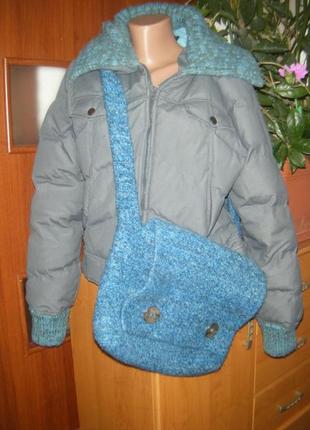 Теплая стеганная куртка, размер 42-44 + сумка в подарок