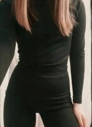 Термобілизна чорна (лосіни) kota жіноча одяг на зиму4 фото