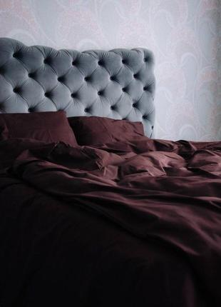 🤎 постіль двушка полуторне євро сім'я шоколад бязь голд люкс