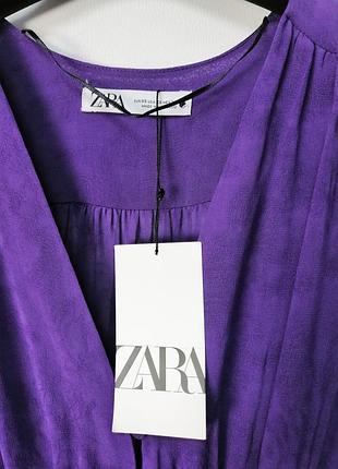 Длинное жаккардовое платье с длинным рукавом zara