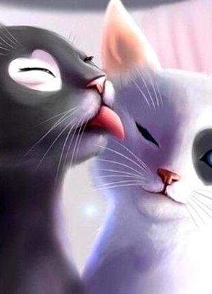 Алмазная вышивка. картина на подрамнике "котолюбоффф",  30х40см, квадратные стразы