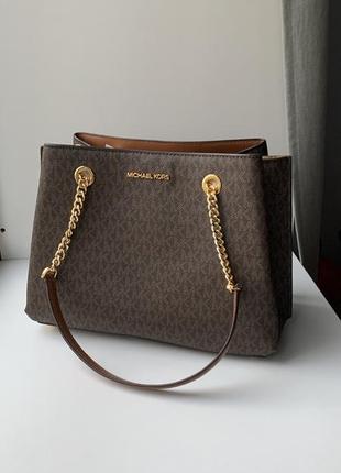 Коричнева сумка teagan large michael kors