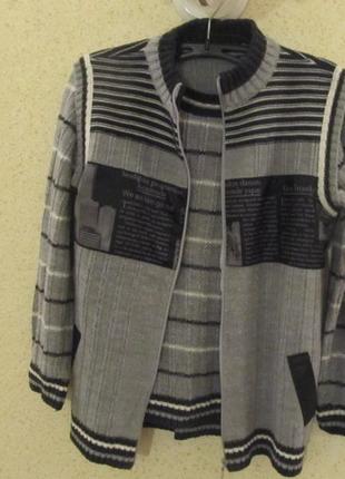 Стильная двоечка: свитер+жилетка, на 11-13л.