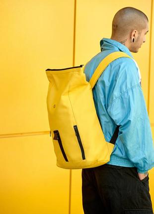 Чоловічий рюкзак ролл жовтий7 фото