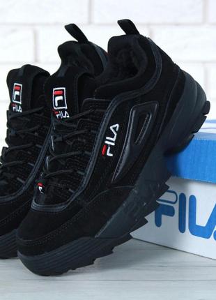 Зимние кроссовки vert fila disruptor ii fur (зима, внутри мех)