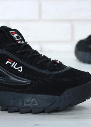 Зимние кроссовки fila disruptor ii fur (зима, внутри мех)8 фото