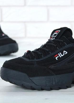 Зимние кроссовки fila disruptor ii fur (зима, внутри мех)9 фото