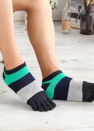 Шкарпетки з пальцями чоловічі veridical 40-44 чорно-м'ятний