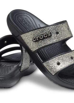 Шлепанцы, слайды крокс crocs glitter, 37