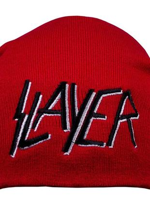 Шапка с вышивкой slayer, красная