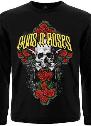 Футболка с длинным рукавом guns n’ roses (крест из роз), размер s