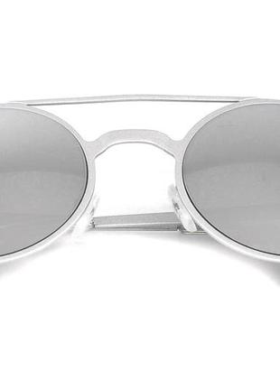 Очки солнцезащитные (sg-018) зеркальный серый, утолщенная оправа цвет серый матовый1 фото