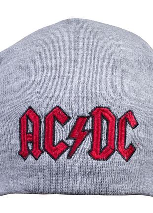 Шапка з вишивкою ac/dc (logo), сіра