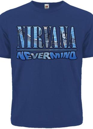 Футболка nirvana "nevermind" (синяя футболка), размер s