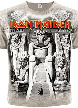 Футболка iron maiden "powerslave" (khaki t-shirt)1 фото