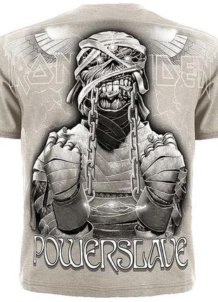 Футболка iron maiden "powerslave" (khaki t-shirt)4 фото