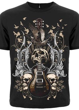 Футболка guitar with skulls and ravens, размер l