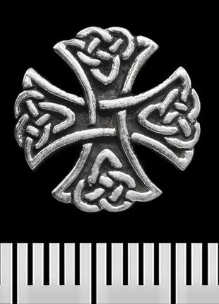 Серьга-гвоздик крест с кельтским узором (серебро, 925 проба) (st-008)